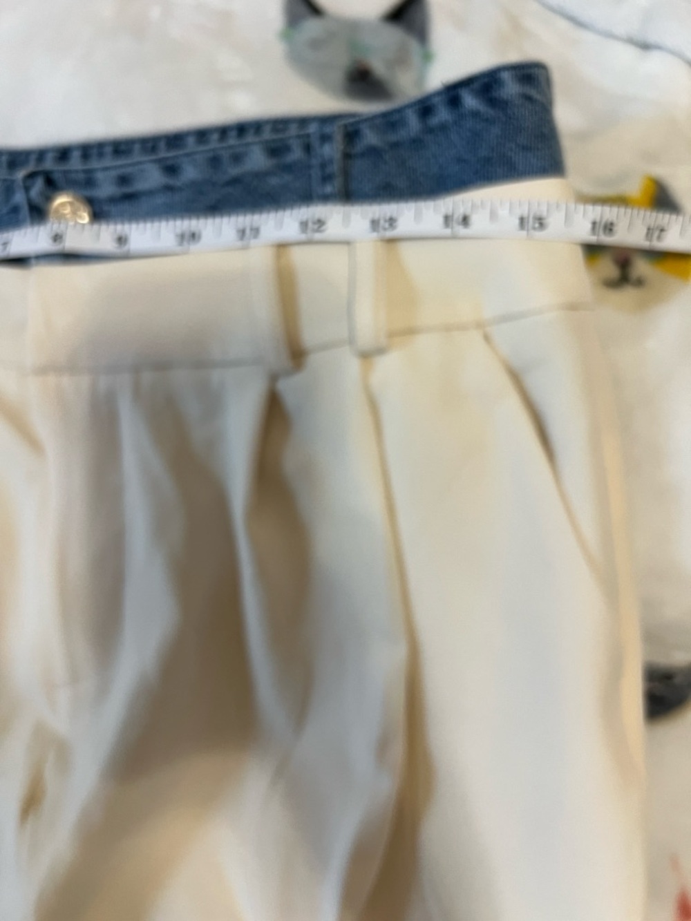GALITA Denim Waist Contrast Trousers Wide-Leg,Hybrid Chic Night ,EUC, Size M - Picture 5 of 7